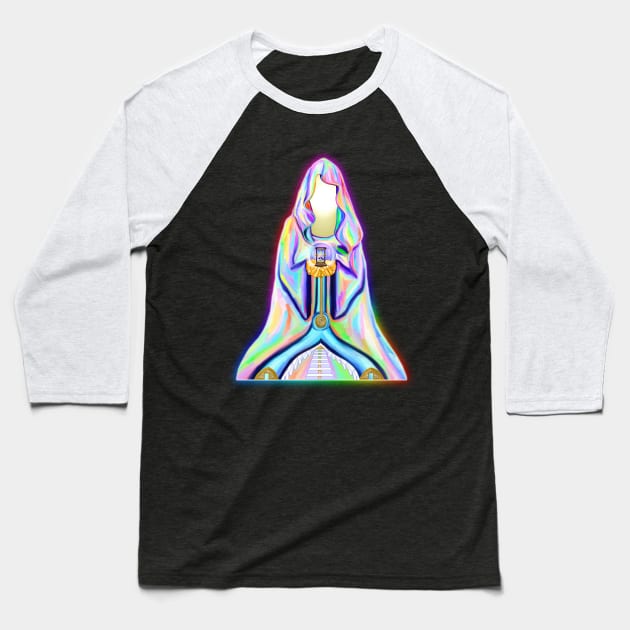 Psychedelic Inner Light Sorceress Fortune Teller Baseball T-Shirt by Art by Deborah Camp